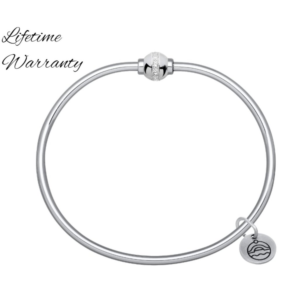 Rare LeStage Cape Cod Sterling Bangle with CZ's
